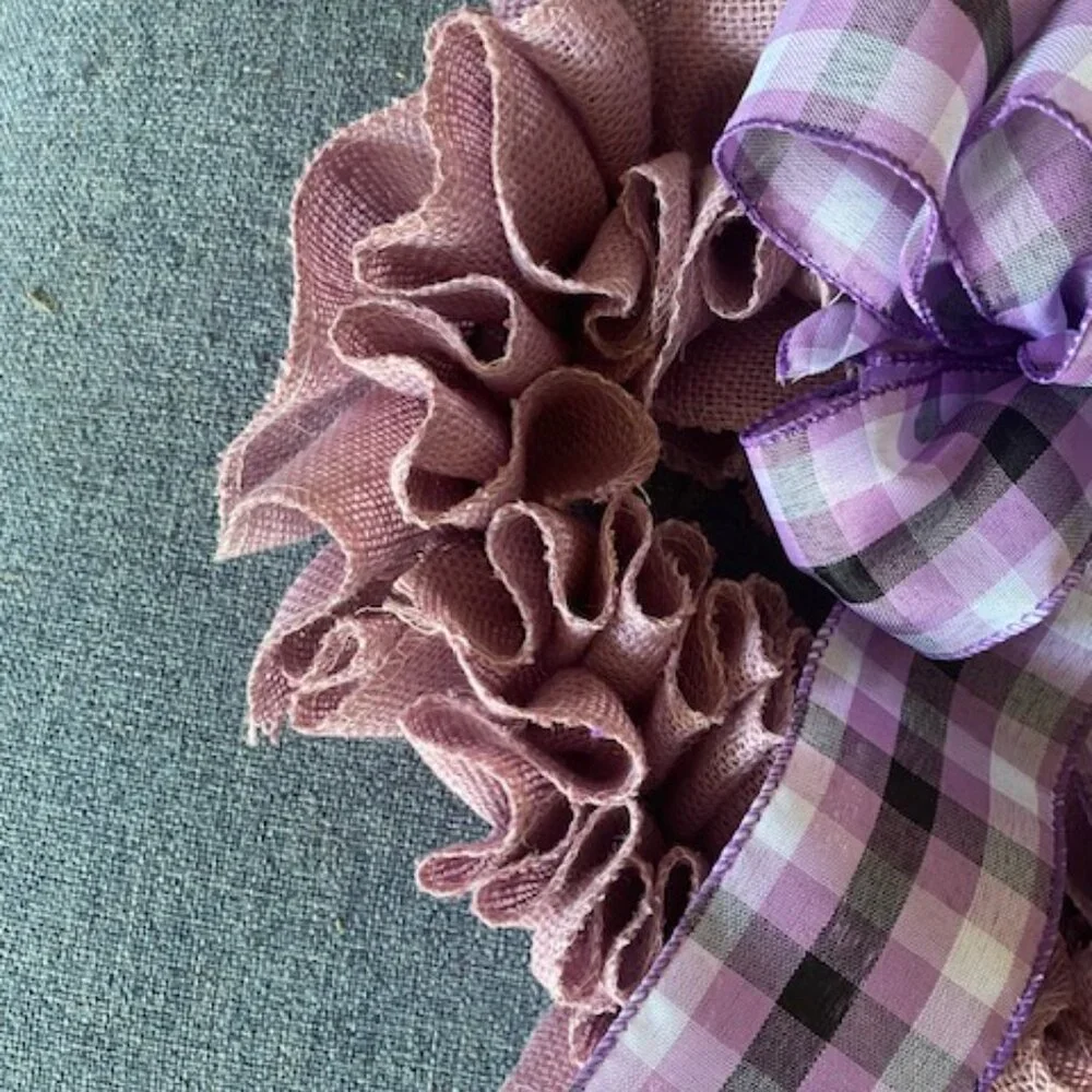 Valentine's Day Lilac Plaid Wreath